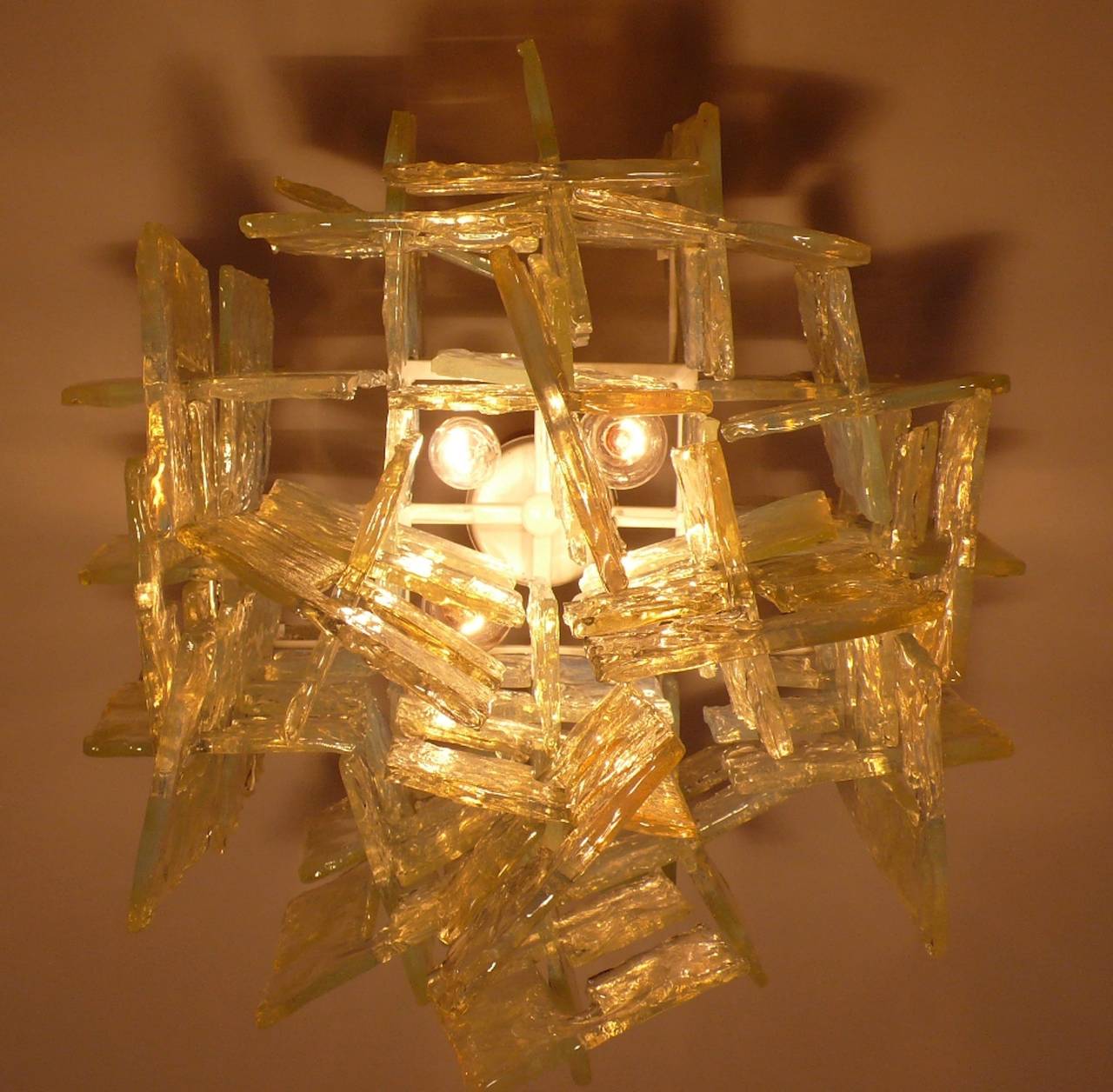 Late 20th Century Pair of Chandelier by Carlo Nason for Mazzega (1970)