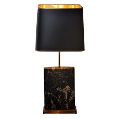 Marble Black Table Lamp Atributed To Mangiarotti