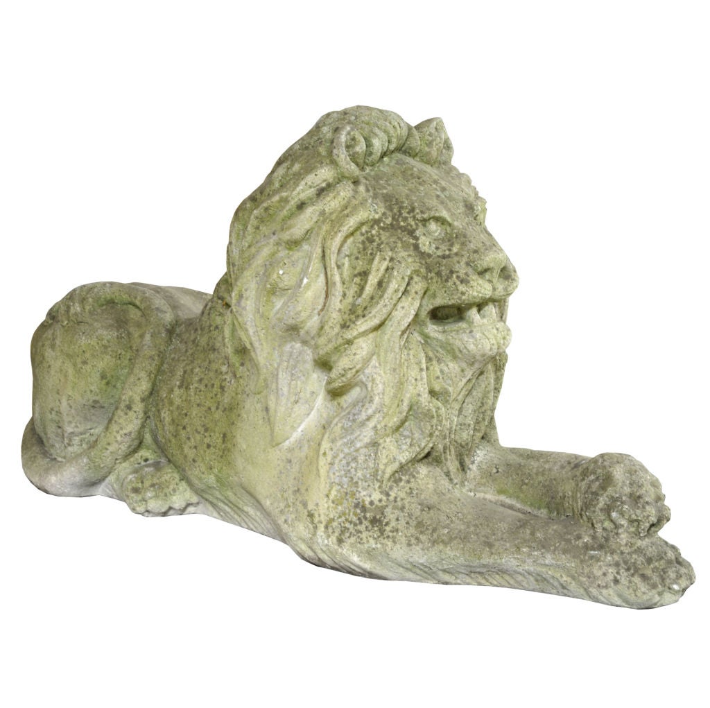 A Cast Stone Lion Sculpture