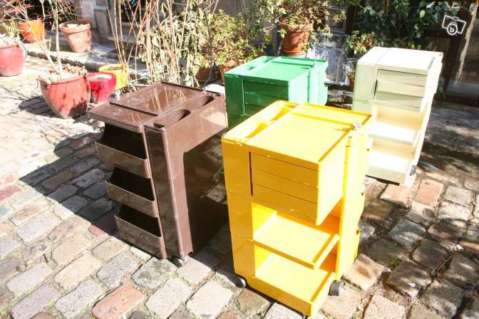 Set of 3 Joe Colombo Boby Trolley