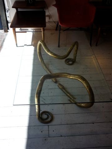 Brass Snake Low Table ATRIBUTED TO CHERVET