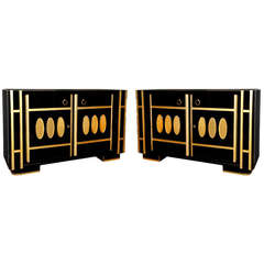 Pair Of Buffets All In Mirror.