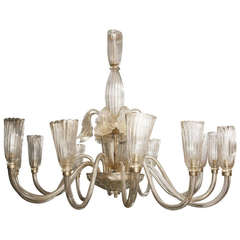 Huge Chandelier In Gold Murano Glass With 12 Arms Of Light Huge Chandelier In Gold Murano Glass With 12 Arms Of Light