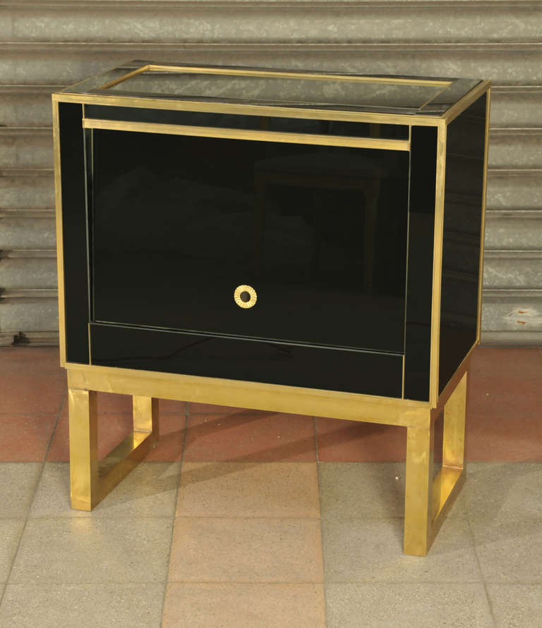 Pair of Little Commodes All in Mirror, Italy, 1975