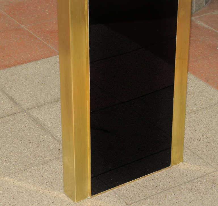Console Table with Mirror, Glass, and Brass 2