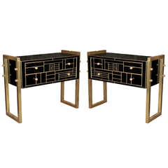 Pair of Mirrored Commodes 