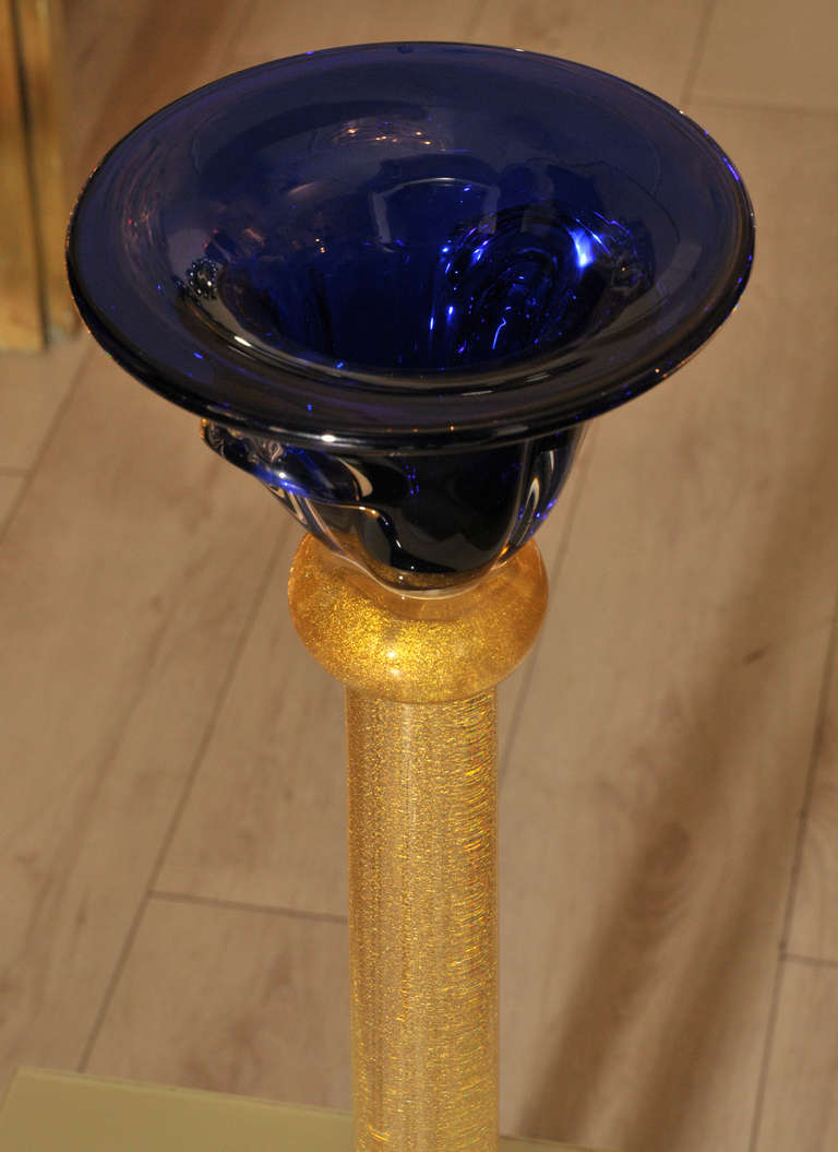 20th Century Pair of Candlesticks in Murano Glass