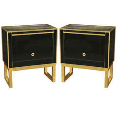 Pair of Little Commodes All in Mirror, Italy, 1975
