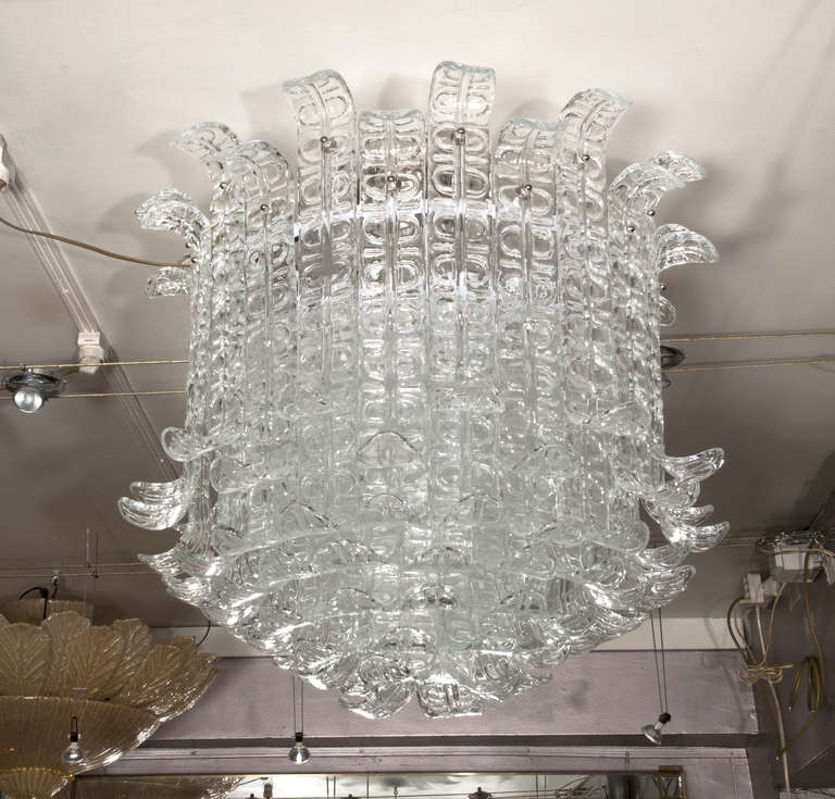 Italian Pair of Chandeliers in Murano Glass