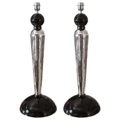 Pair of Table Lamps in Murano Glass and Mirror 2