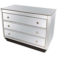 All-Mirror Commode with Three Drawers 9