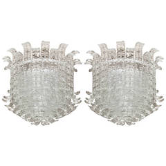 Pair of Chandeliers in Murano Glass