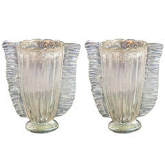 Pair of Vases in Murano Glass Signed "Costantini"