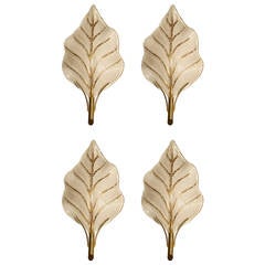 Set of Four Sconces in Murano Glass