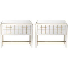Pair of Commodes in Mirror