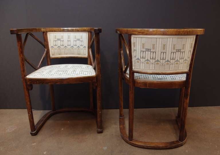 A Pair of Josef Hoffmann Fledermaus Arm Chairs In Good Condition In Austin, TX
