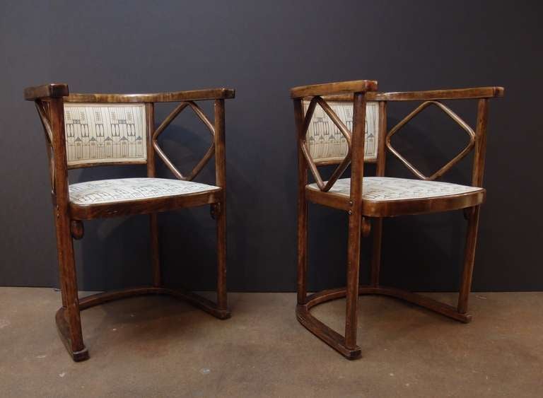 Ash A Pair of Josef Hoffmann Fledermaus Arm Chairs