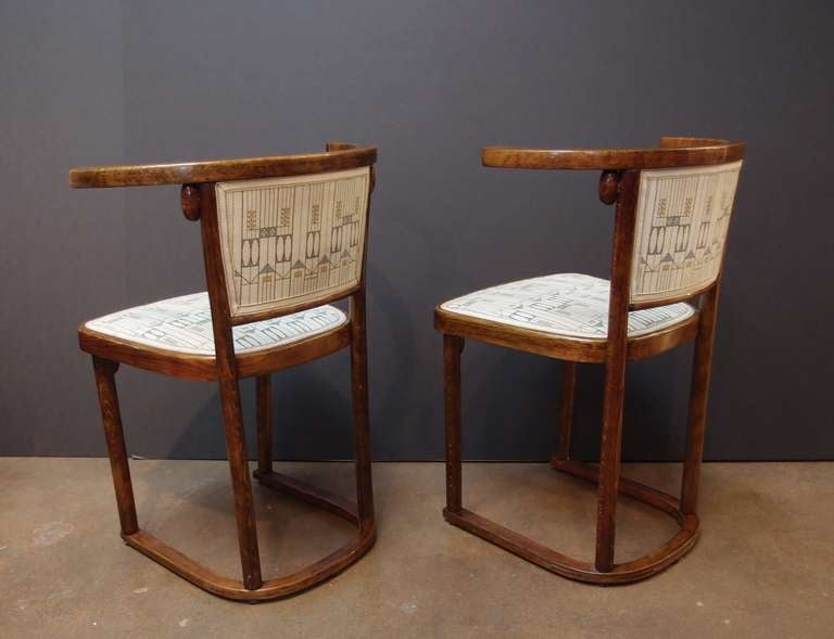A Pair of Josef Hoffmann Fledermaus Side Chairs In Good Condition In Austin, TX