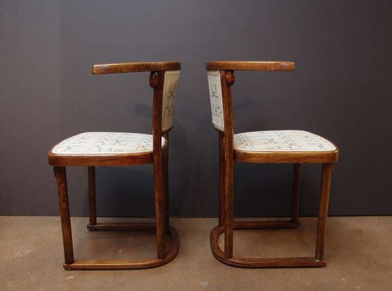 20th Century A Pair of Josef Hoffmann Fledermaus Side Chairs