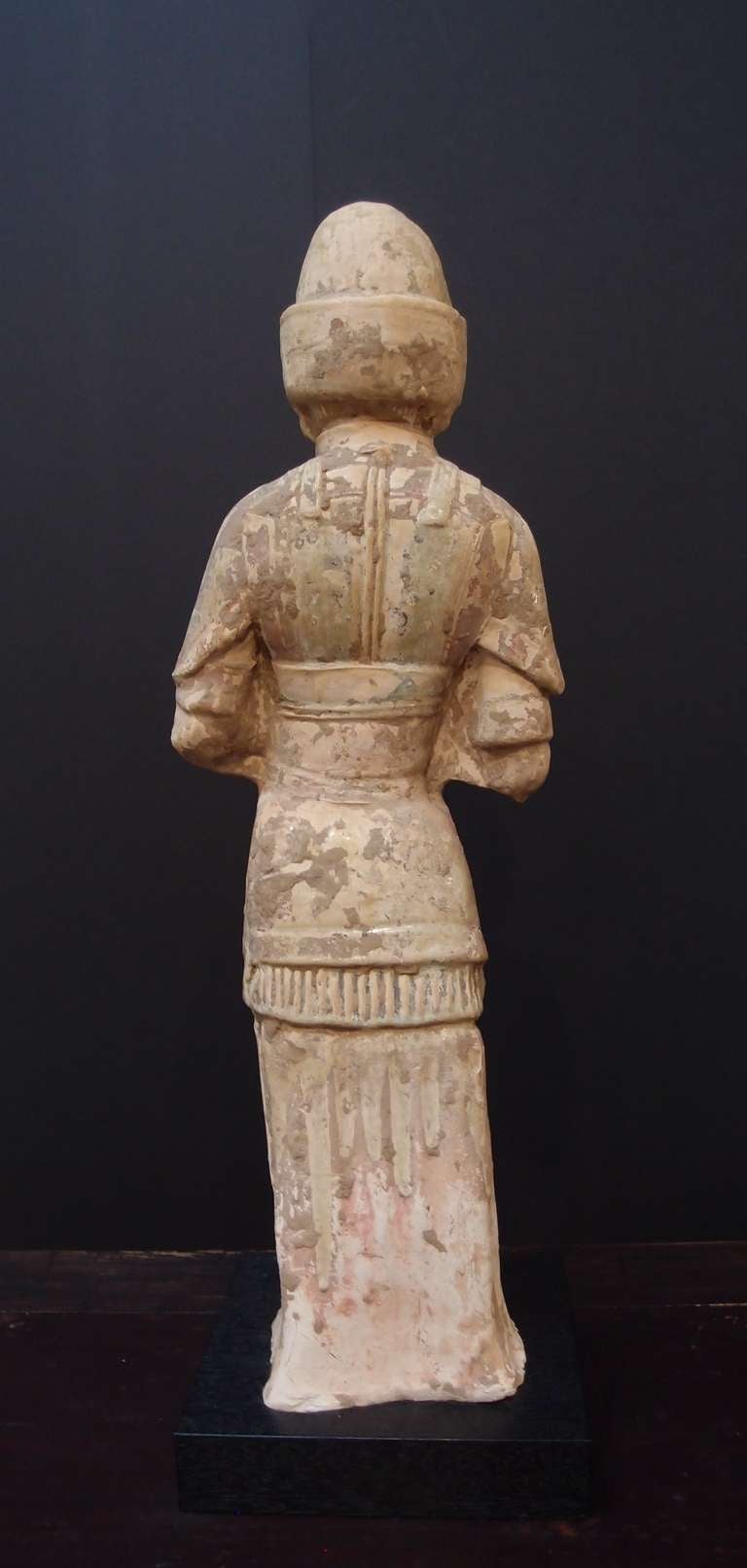 18th Century and Earlier Chinese Sui Dynasty Painted and Glazed Pottery Model of a Warrior