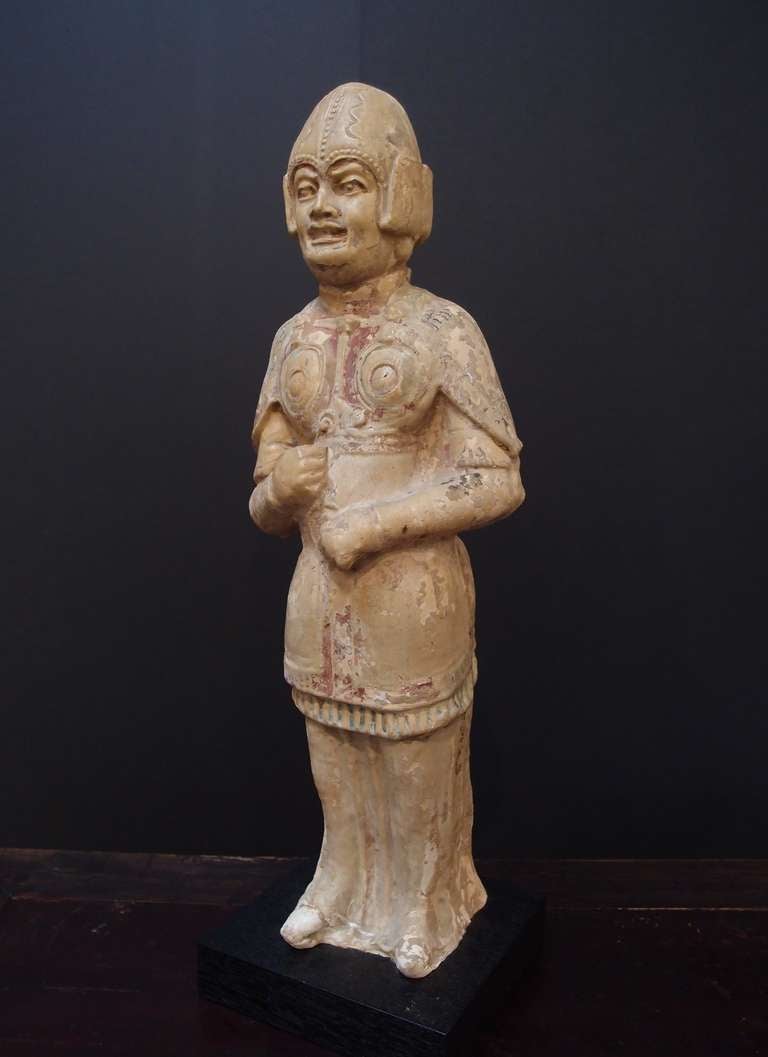 Chinese Sui Dynasty Painted and Glazed Pottery Model of a Warrior 1
