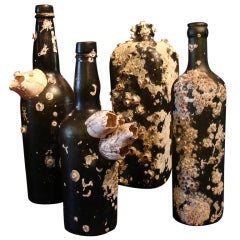 Antique A Group of Marine Encrusted Dutch Spirit Bottles