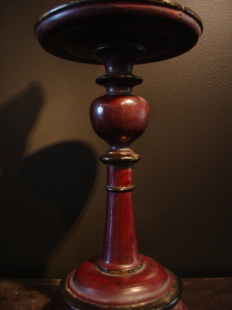 Vietnamese A Pair of French Colonial Indochinese Lacquered Candlesticks