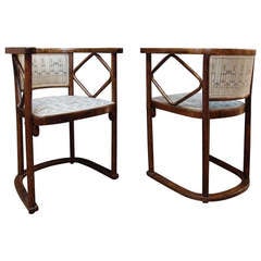 A Pair of Josef Hoffmann Fledermaus Arm Chairs