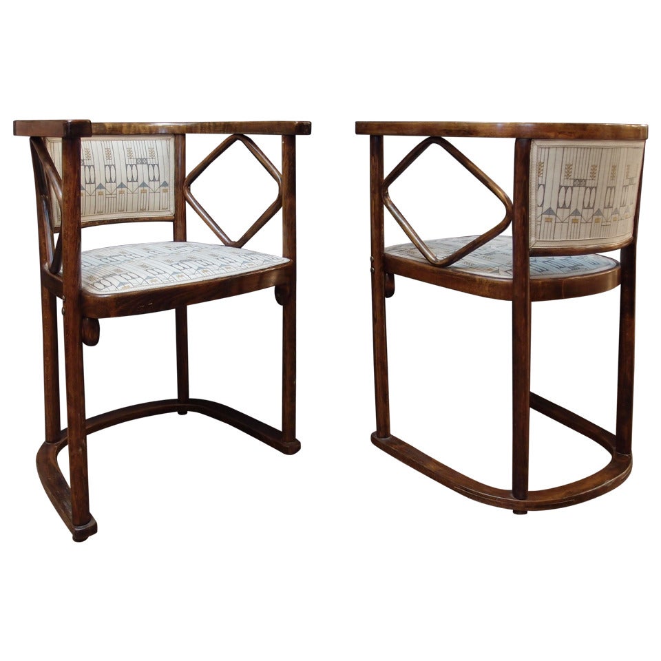 A Pair of Josef Hoffmann Fledermaus Arm Chairs