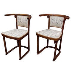 A Pair of Josef Hoffmann Fledermaus Side Chairs