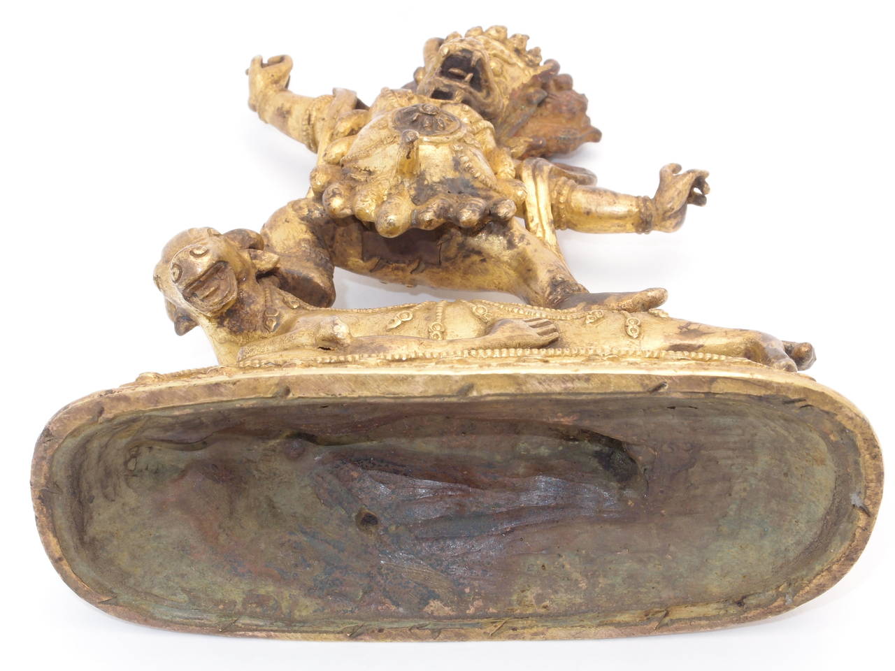 18th Century Sino-Tibetan Gilt Bronze Figure of Yama Dharmaraja