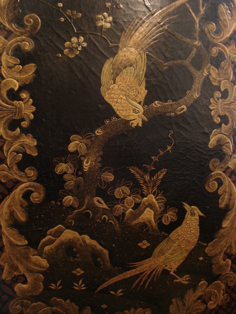 A Japanese Export Lacquer Cabinet on Peranakan Gilt Stand 1
