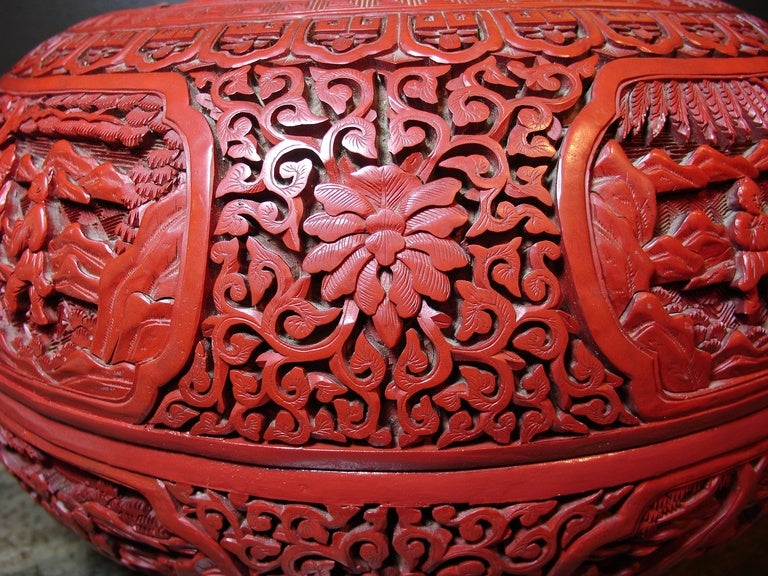 Qing A Chinese Cinnabar Lacquer Cake Box
