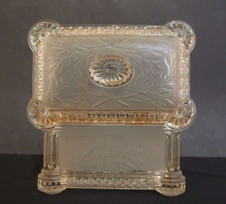 19th Century A Signed Baccarat Crystal and Glass Lidded Box