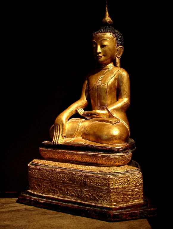 Burmese Gilt Dry Lacquer Buddha at 1stDibs