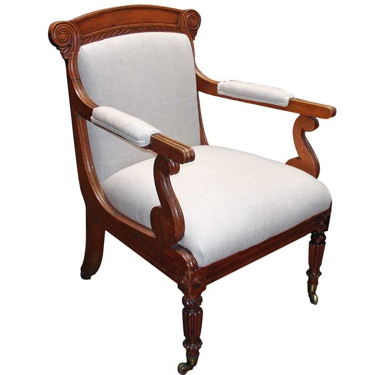 William IV Oak Open Armchair