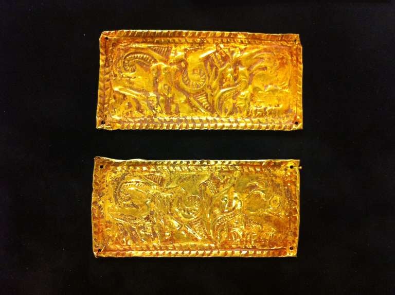 Chinese A Set of Ordos Culture Gold Plaques