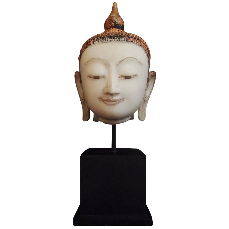 A Burmese Marble Head of the Buddha