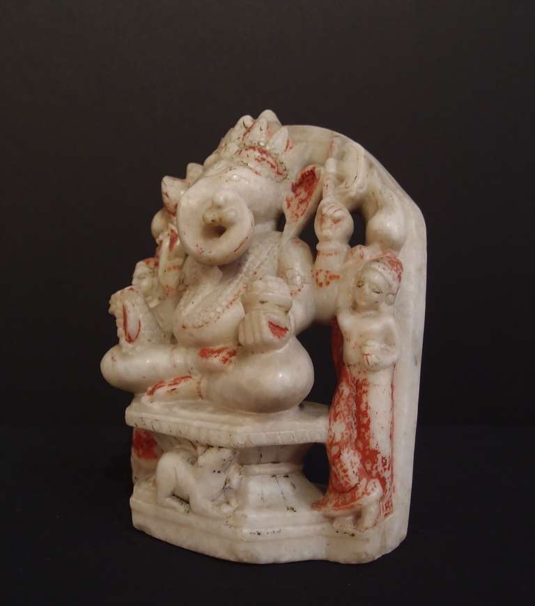 Indian White Marble Figure of Ganesh