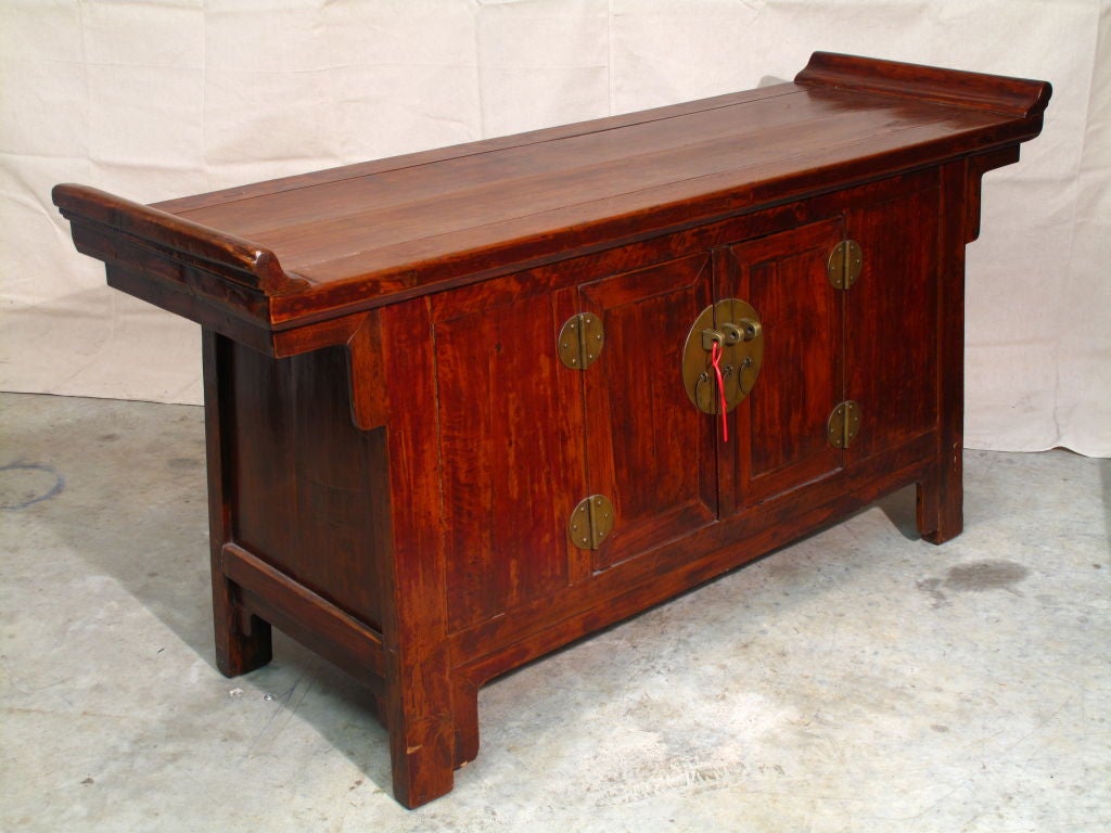 Qing Chinese Altar Shaped Two-Door Sideboard Coffer Buffet