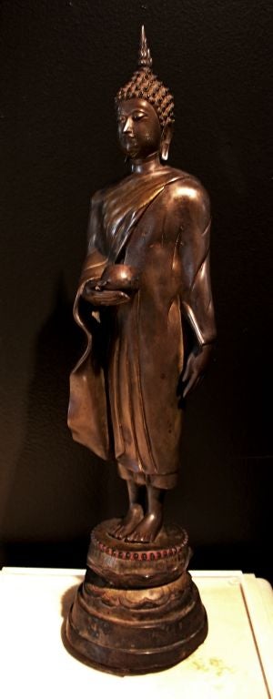 A Thai Bronze and Parcel Gilt Standing Buddha 3