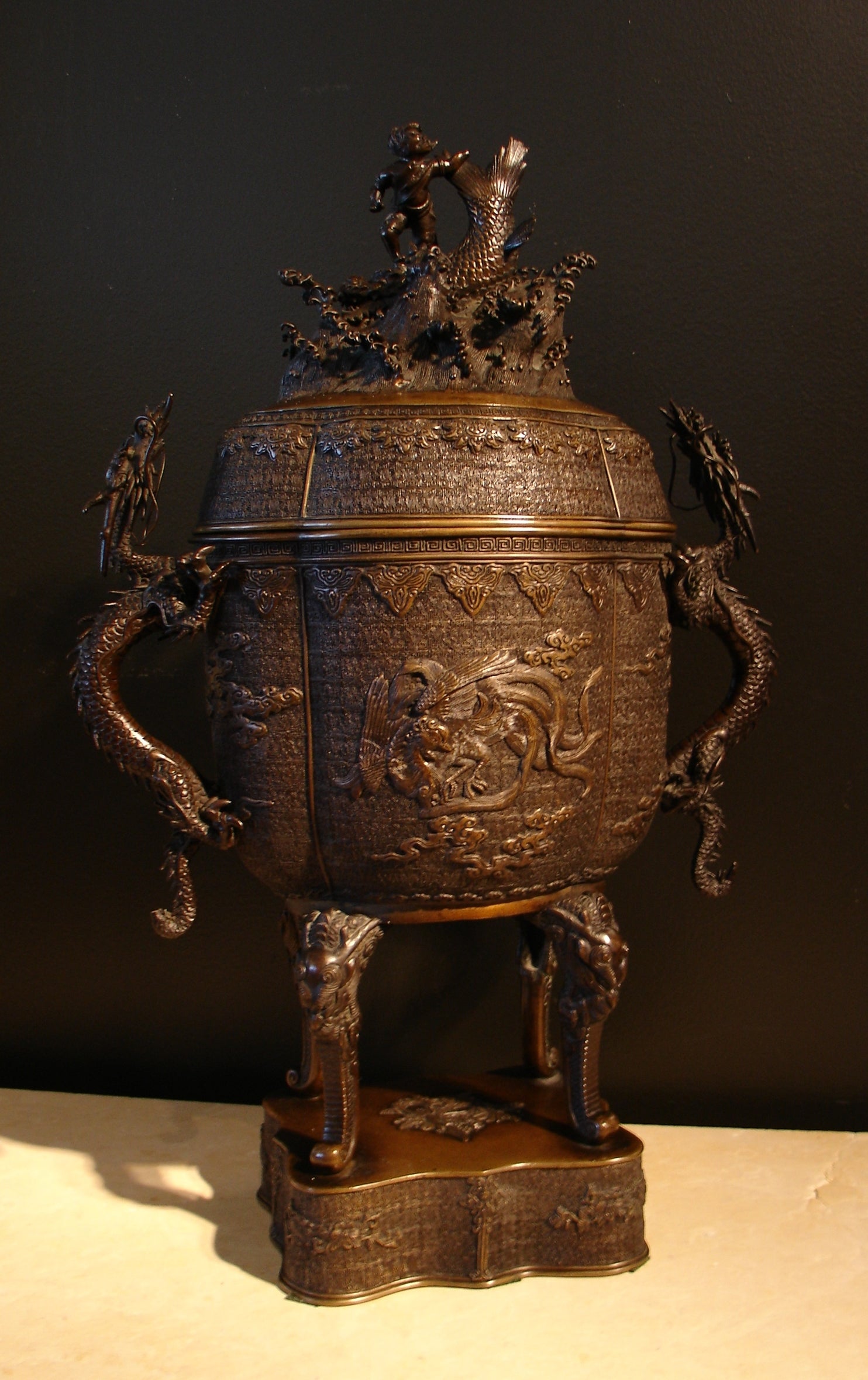A Large Japanese Bronze Incense Burner (Koro)