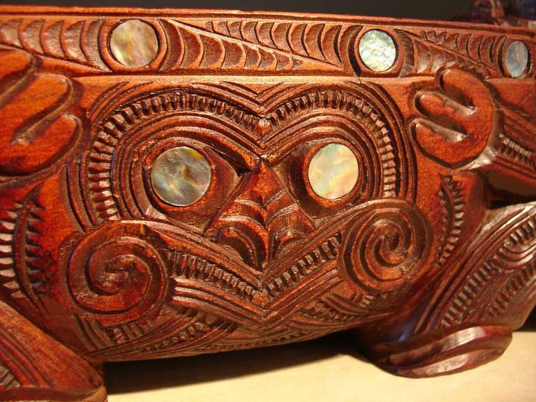 New Zealand A Carved Maori Treasure Box