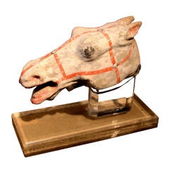 A Chinese Han Dynasty Pottery Horse Head