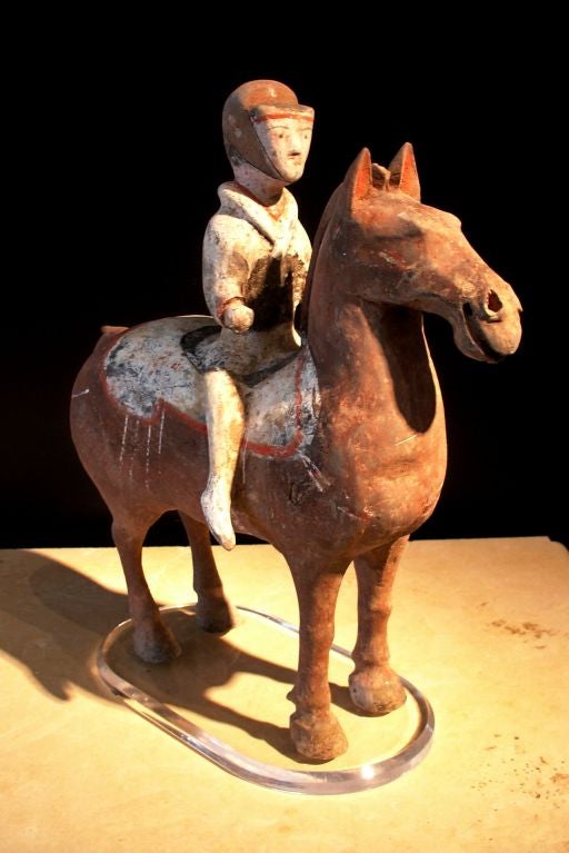 A Chinese Han Dynasty Model of a Horse and Rider