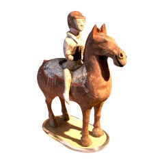 A Chinese Han Dynasty Model of a Horse and Rider