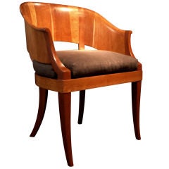 A Swedish Art Deco Barrel Back Arm Chair