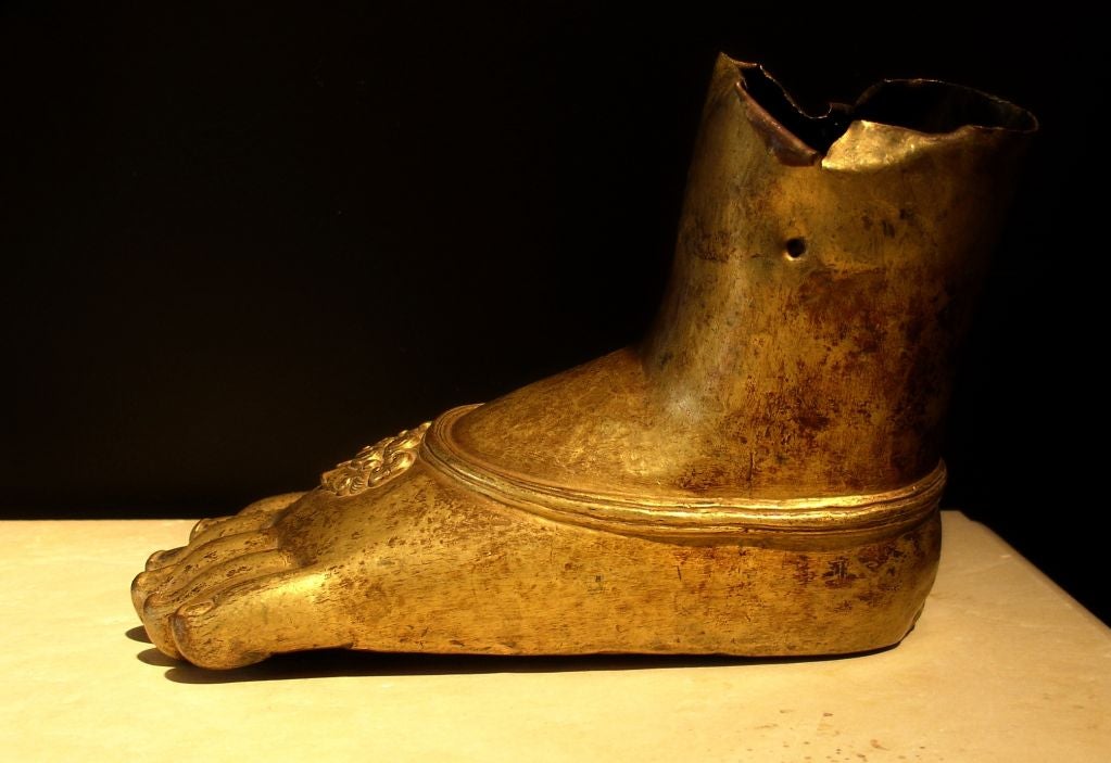 A Tibetan Gilt Bronze Foot of a Bodhisattva 1