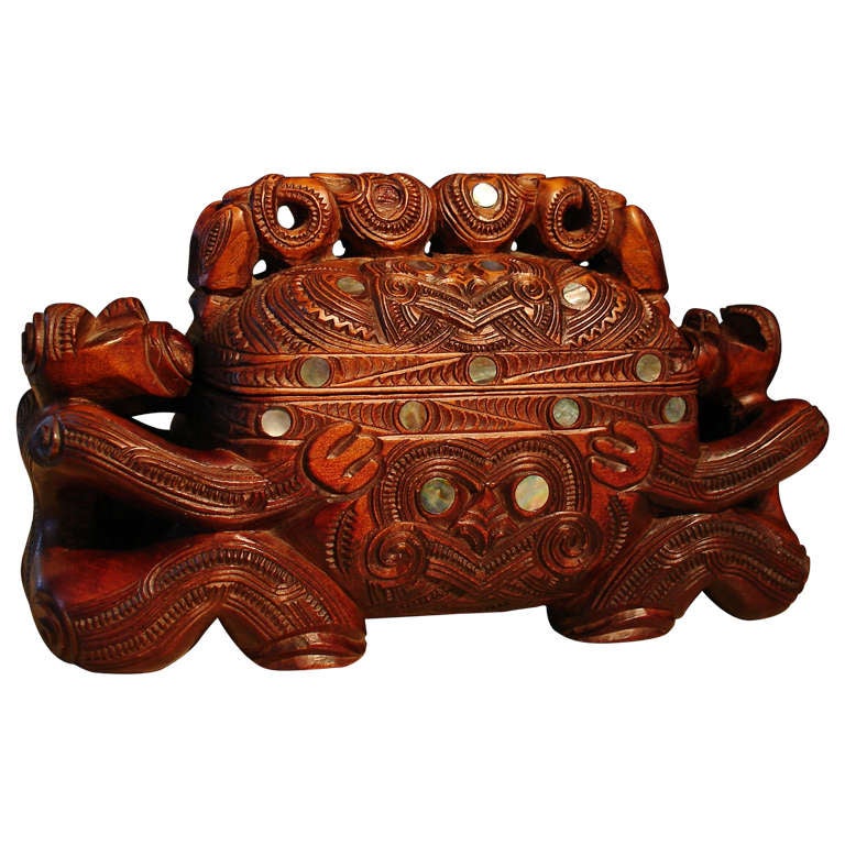 Elephant carved treasure chest asian