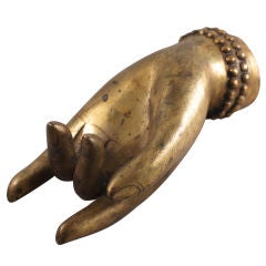 Vintage A Tibetan Gilt Bronze Hand of a Bodhisattva